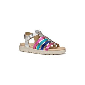 Dječje kožne sandale Geox SANDAL SOLEIMA boja: zelena