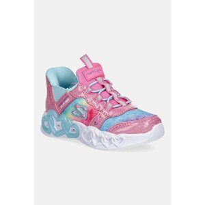 Dječje tenisice Skechers INFINITE HEART LIGHTS ETERNAL SHIMMER boja: srebrna, 303755N