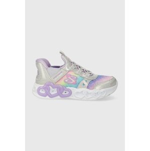 Dječje tenisice Skechers INFINITE HEART LIGHTS ETERNAL SHIMMER boja: srebrna