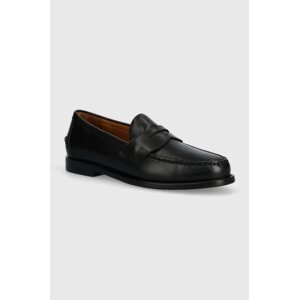 Kožne mokasinke Polo Ralph Lauren Alston Penny za muškarce, boja: crna, 803932221002