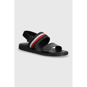 Sandale Tommy Hilfiger CORE LTH STRAPPY SANDAL za muškarce, boja: crna, FM0FM05009