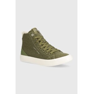 Tenisice Tommy Hilfiger TH HI VULC SUMMER CVS za muškarce, boja: zelena, FM0FM05076