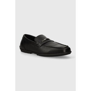 Kožne mokasinke Calvin Klein DRIVING SHOE METAL BAR za muškarce, boja: crna, HM0HM01473