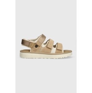 Sandale od brušene kože UGG Goldencoast Multistrap za muškarce, boja: bež, 1153095