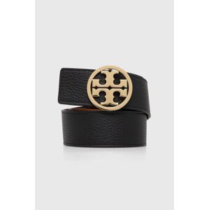Dvostrani kožni remen Tory Burch 1.5" Miller Reversible za žene, boja: crna, 138936.001