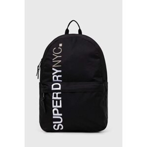 Ruksak Superdry za žene, boja: crna, veliki, s tiskom