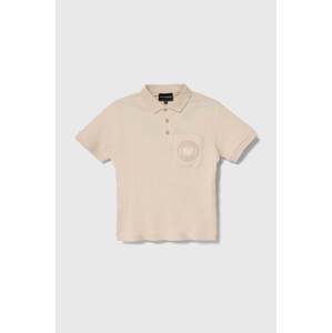 Polo majica Emporio Armani boja: bež, s aplikacijom