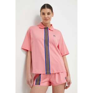Polo majica Fila za žene, boja: ružičasta, TW411141