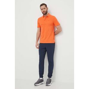 Pamučna polo majica Peak Performance boja: narančasta, bez uzorka