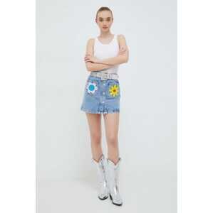 Traper suknja Moschino Jeans mini, širi se prema dolje
