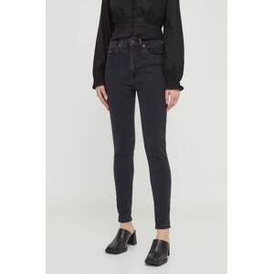 Traperice Levi's RETRO HIGH SKINNY za žene, boja: crna