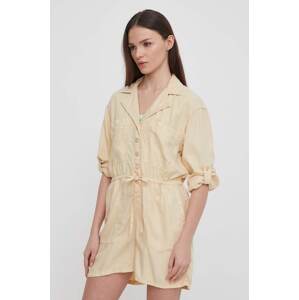 Kombinezon Pepe Jeans Elison boja: bež, s ovratnikom, PL230479