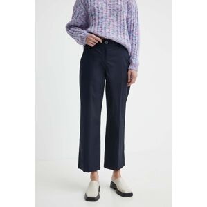 Hlače PS Paul Smith za žene, boja: tamno plava, ravni kroj, visoki struk, W2R.319T.M30368