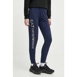Donji dio trenirke EA7 Emporio Armani boja: tamno plava, s tiskom