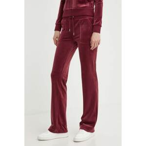Donji dio trenirke od velura Juicy Couture boja: bordo, bez uzorka, JCAP180