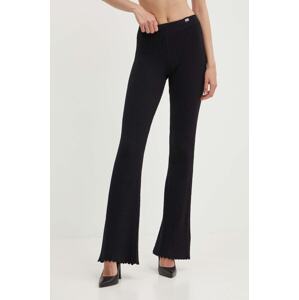 Tajice Moschino Jeans za žene, boja: crna, bez uzorka, 0383.3707