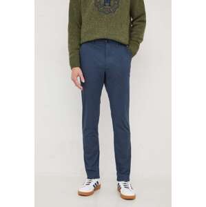 Hlače Tommy Hilfiger za muškarce, boja: tamno plava, chinos kroj, MW0MW33937