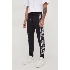 Pamučni donji dio trenirke Versace Jeans Couture boja: crna, s uzorkom