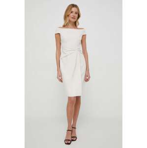 Haljina Lauren Ralph Lauren boja: bež, mini, ravna, 253936389