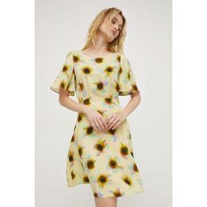 Haljina PS Paul Smith boja: žuta, mini, širi se prema dolje, W2R.559D.M31156