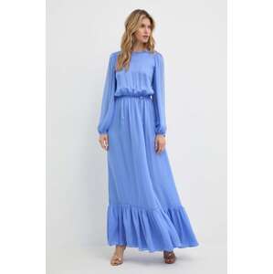 Svilena haljina Luisa Spagnoli RUNWAY COLLECTION maxi, širi se prema dolje, 541114