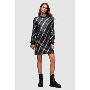 Haljina AllSaints Juela boja: crna, mini, ravna