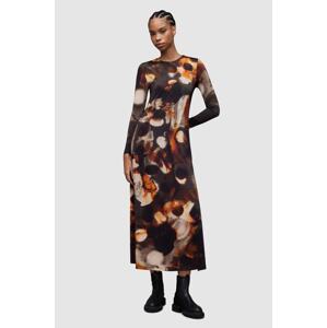 Haljina AllSaints Katlyn boja: smeđa, maxi, ravna