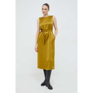 Haljina Weekend Max Mara boja: žuta, midi, ravna, 2415221021600