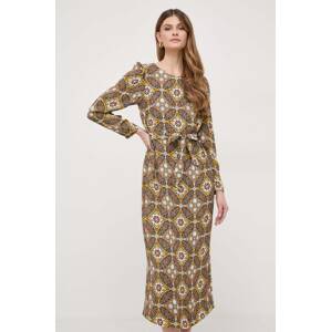 Haljina Weekend Max Mara boja: žuta, midi, širi se prema dolje, 2415221041600