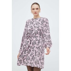 Haljina Weekend Max Mara boja: ružičasta, mini, širi se prema dolje, 2415221071600