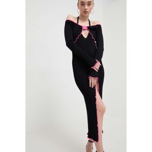 Haljina Versace Jeans Couture boja: crna, midi, uska