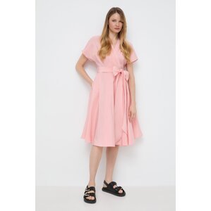 Haljina Weekend Max Mara boja: ružičasta, mini, širi se prema dolje, 2415221172600