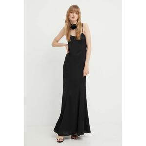 Haljina Blugirl Blumarine boja: crna, maxi, ravna, RA4122.T1942