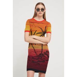 Haljina Desigual boja: narančasta, mini, uska