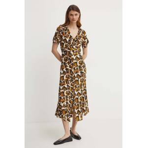Svilena haljina Weekend Max Mara midi, širi se prema dolje, 2415221043600