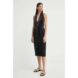 Haljina AERON SERAPHINE boja: crna, midi, ravna, AW24SSDR517491