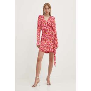 Haljina Rotate JACQUARD MINI WRAP DRESS mini, širi se prema dolje, 1129032989