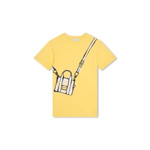 Dječja pamučna haljina Marc Jacobs boja: zlatna, mini, ravna