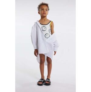 Dječja pamučna haljina Marc Jacobs boja: bijela, mini, oversize