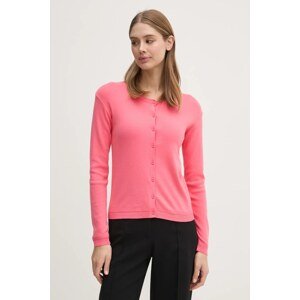 Pamučni kardigan United Colors of Benetton boja: ružičasta, lagani, 1091D5558