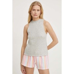 Pamučni top American Vintage DEBARDEUR COL ROND boja: siva, RUZ01AE24