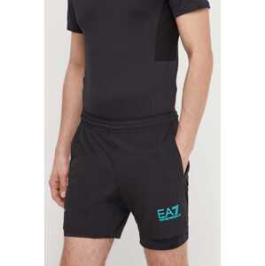 Kratke hlače EA7 Emporio Armani za muškarce, boja: crna