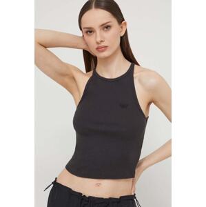 Pamučni top Superdry boja: siva