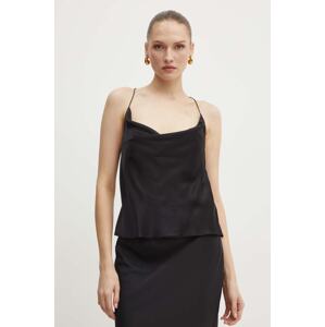 Svileni top Custommade Yuliana boja: crna, bez uzorka, 999312115