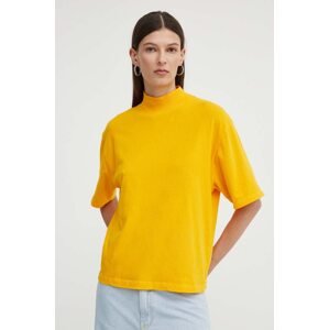 Majica kratkih rukava American Vintage T-SHIRT MC COL MONTANT za žene, boja: narančasta, RAK02AE24