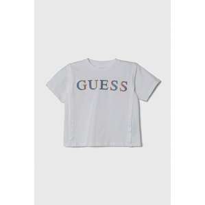 Pamučna majica Guess boja: bijela