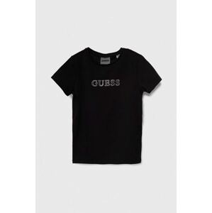Dječja majica kratkih rukava Guess boja: crna