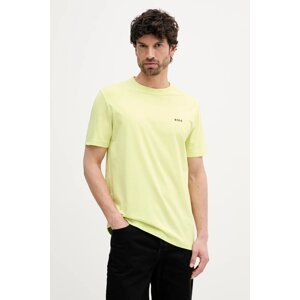 Majica kratkih rukava BOSS Green boja: bež, s tiskom, 50506373
