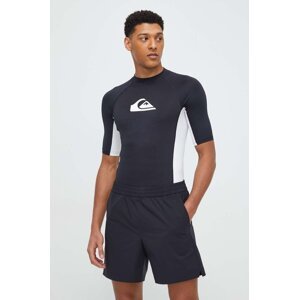 Majica kratkih rukava Quiksilver za muškarce, boja: crna, s tiskom, T-SHIRT DO PŁYWANIA