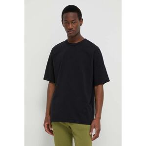 Pamučna majica American Vintage T-SHIRT ML COL ROND za muškarce, boja: crna, bez uzorka, MFIZ02AE24